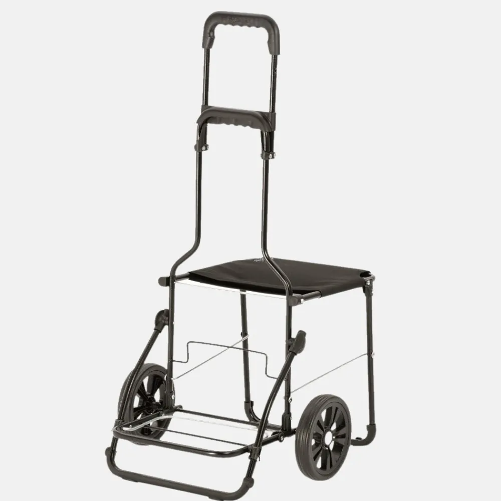 Boodschappentrolleys^Andersen Komfort Shopper Senta Stoel boodschappentrolley zwart