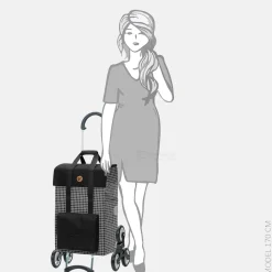 Boodschappentrolleys^Andersen Royal Shopper Hedda traploper boodschappentrolley zwart