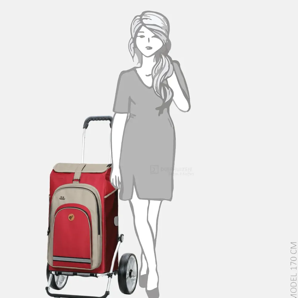 Boodschappentrolleys^Andersen Royal Shopper Hydro 2.0 boodschappentrolley red