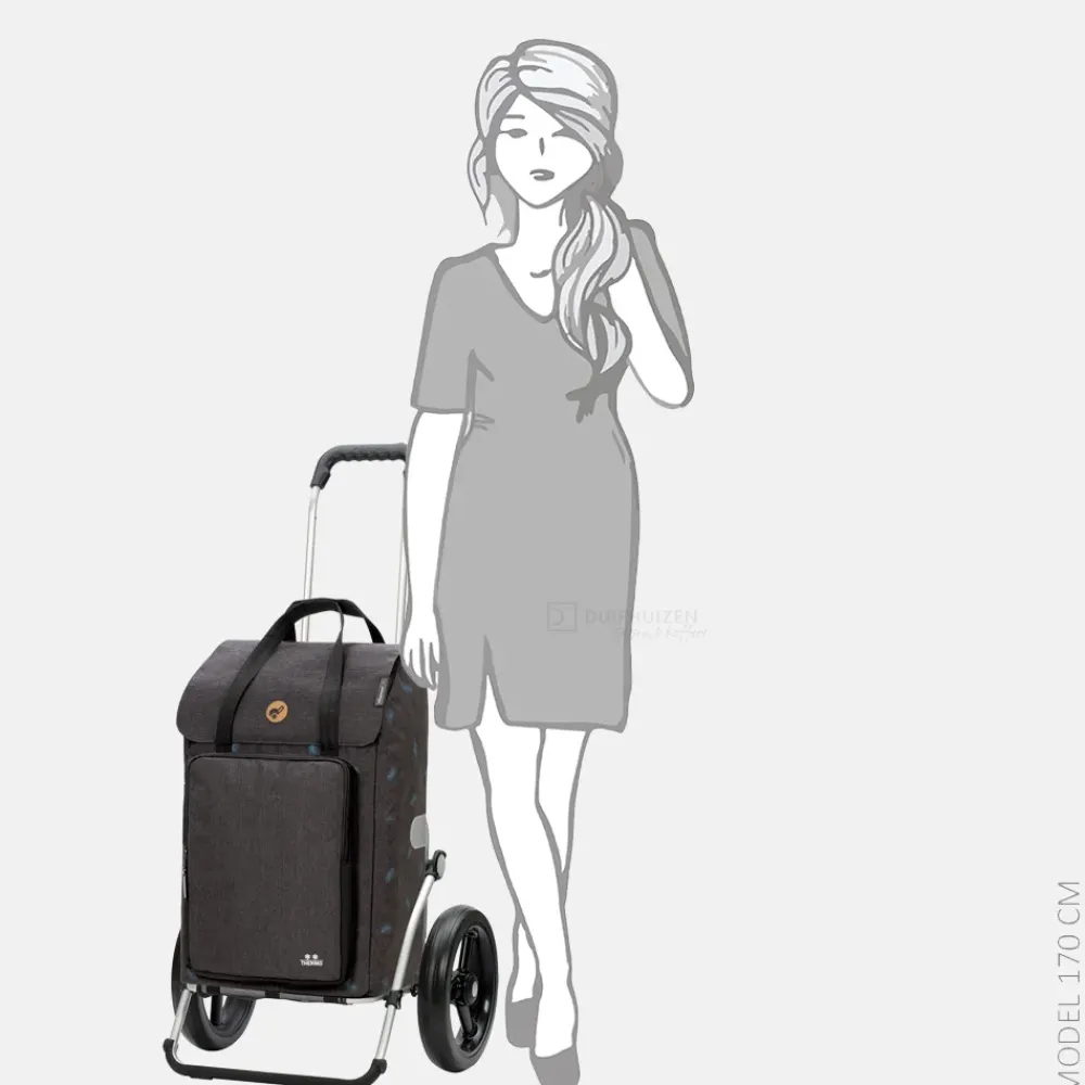 Boodschappentrolleys^Andersen Royal shopper Ivar (kogellager) boodschappentrolley anthracite