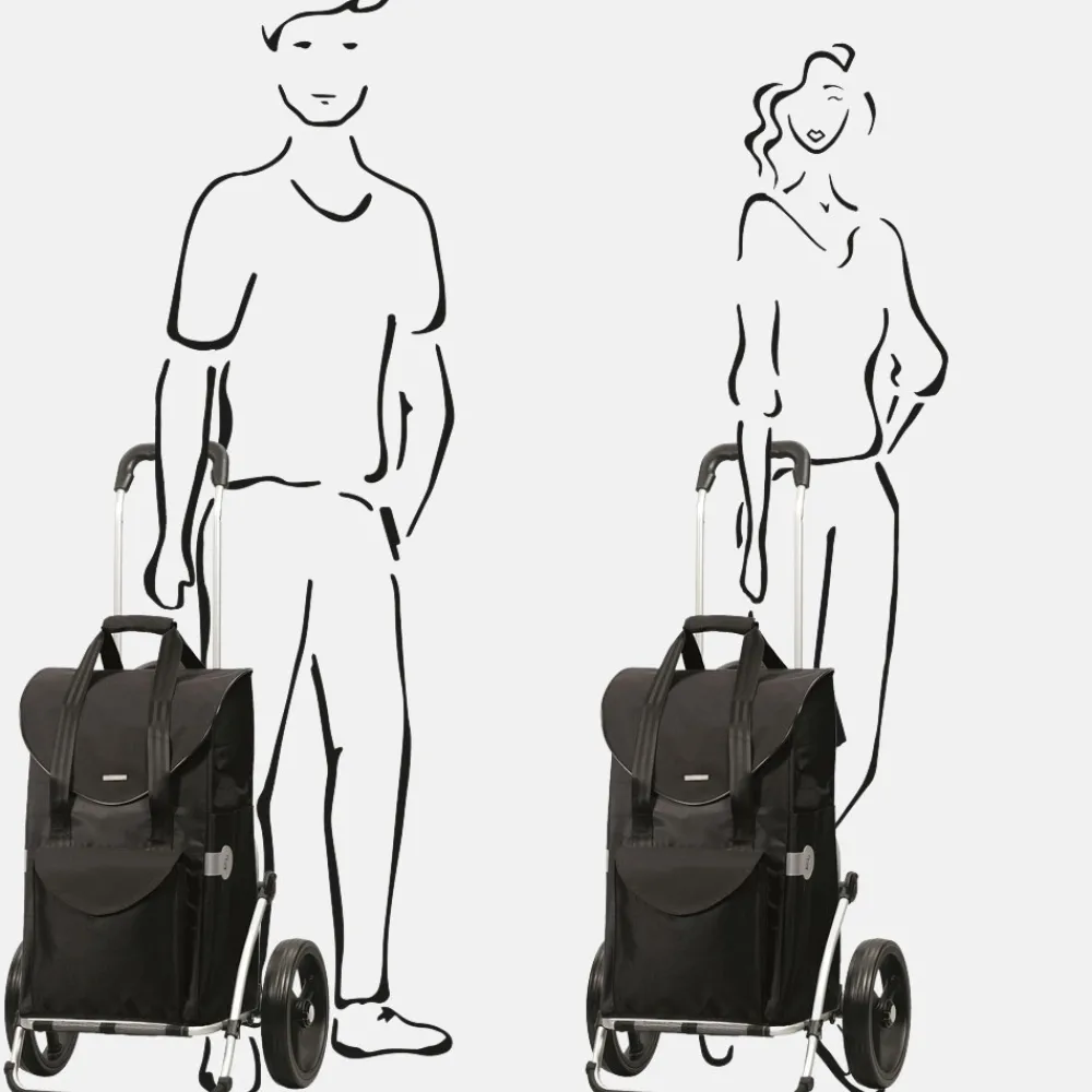 Boodschappentrolleys^Andersen Royal Shopper Senta boodschappentrolley zwart