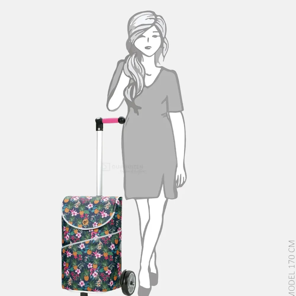 Boodschappentrolleys^Andersen Unus shopper boodschappentrolley ananas bloem