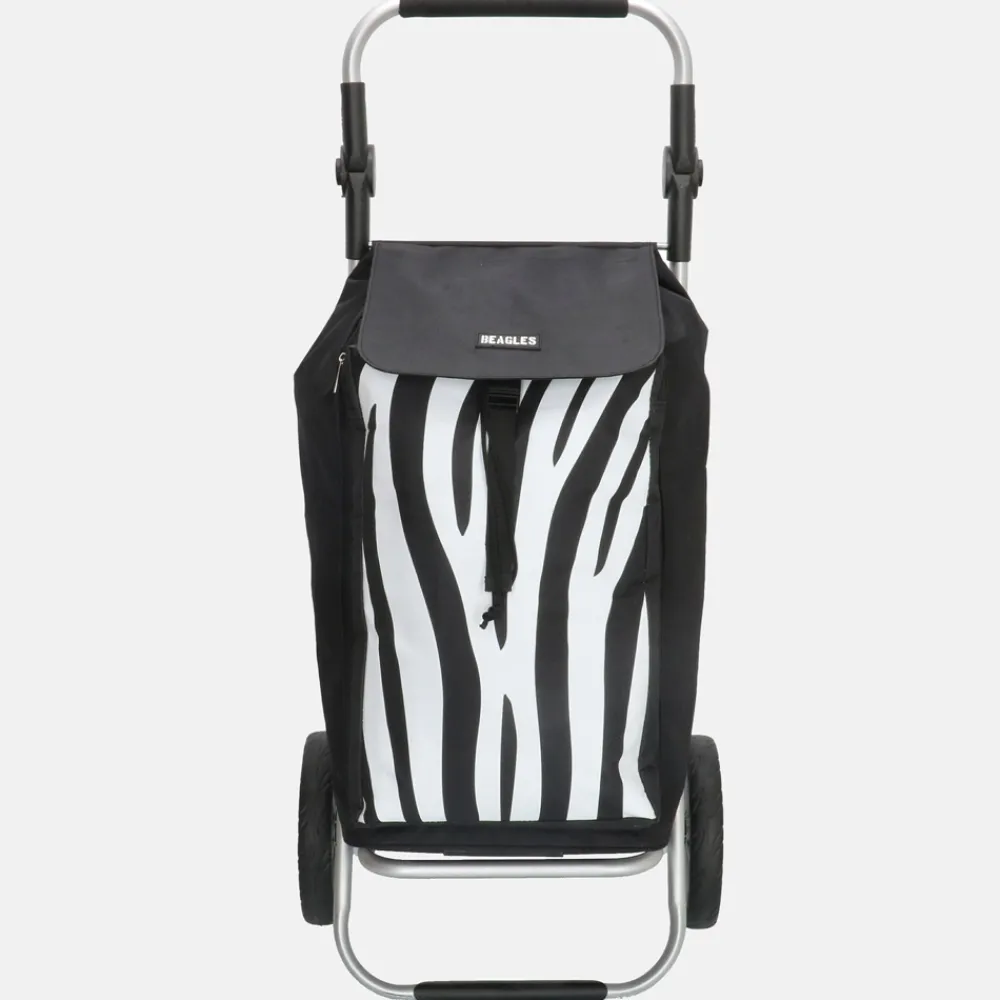 Boodschappentrolleys^Beagles boodschappentrolley zebra print