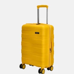 Handbagage Koffers^Beagles Spinner handbagage koffer 55 cm geel