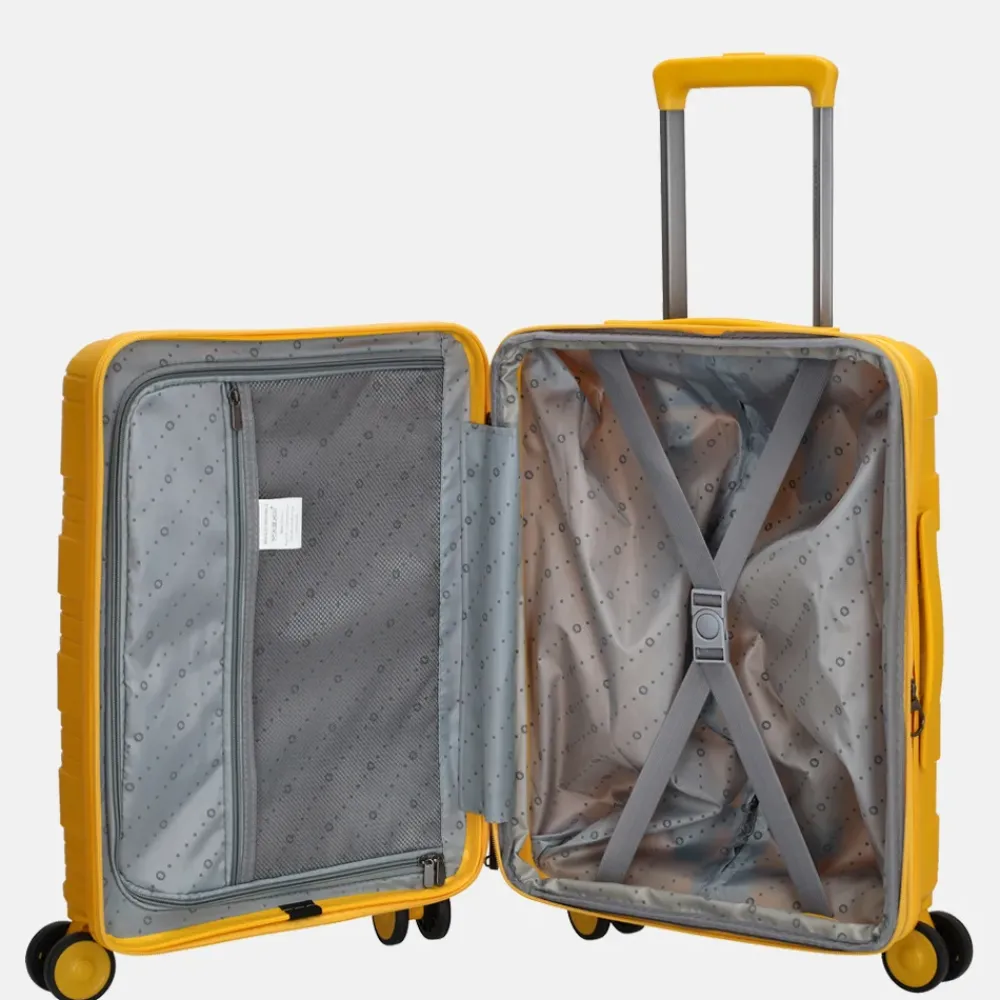 Handbagage Koffers^Beagles Spinner handbagage koffer 55 cm geel