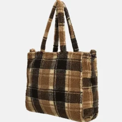 Handtassen^Beagles teddy handtas M taupe ruit