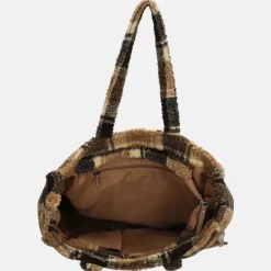 Handtassen^Beagles teddy handtas M taupe ruit