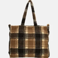 Handtassen^Beagles teddy handtas M taupe ruit
