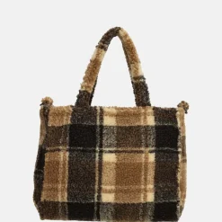 Handtassen^Beagles teddy handtas S taupe ruit