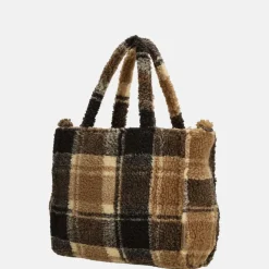 Handtassen^Beagles teddy handtas S taupe ruit