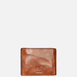 Heren Portemonnees^Bear Design billfold cognac