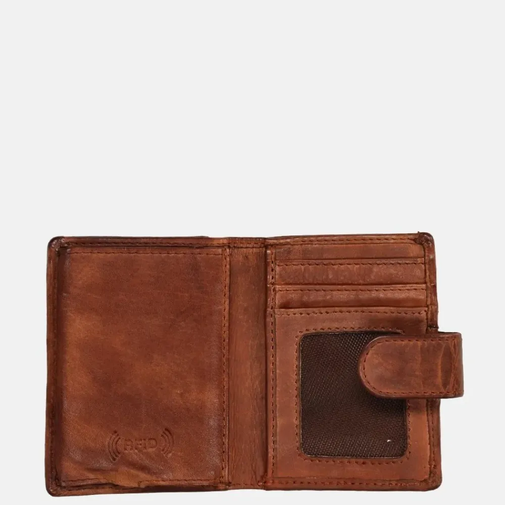 Heren Portemonnees | Gepersonaliseerde Portemonnees^Bear Design Kris billfold voor pasjeshouder cognac