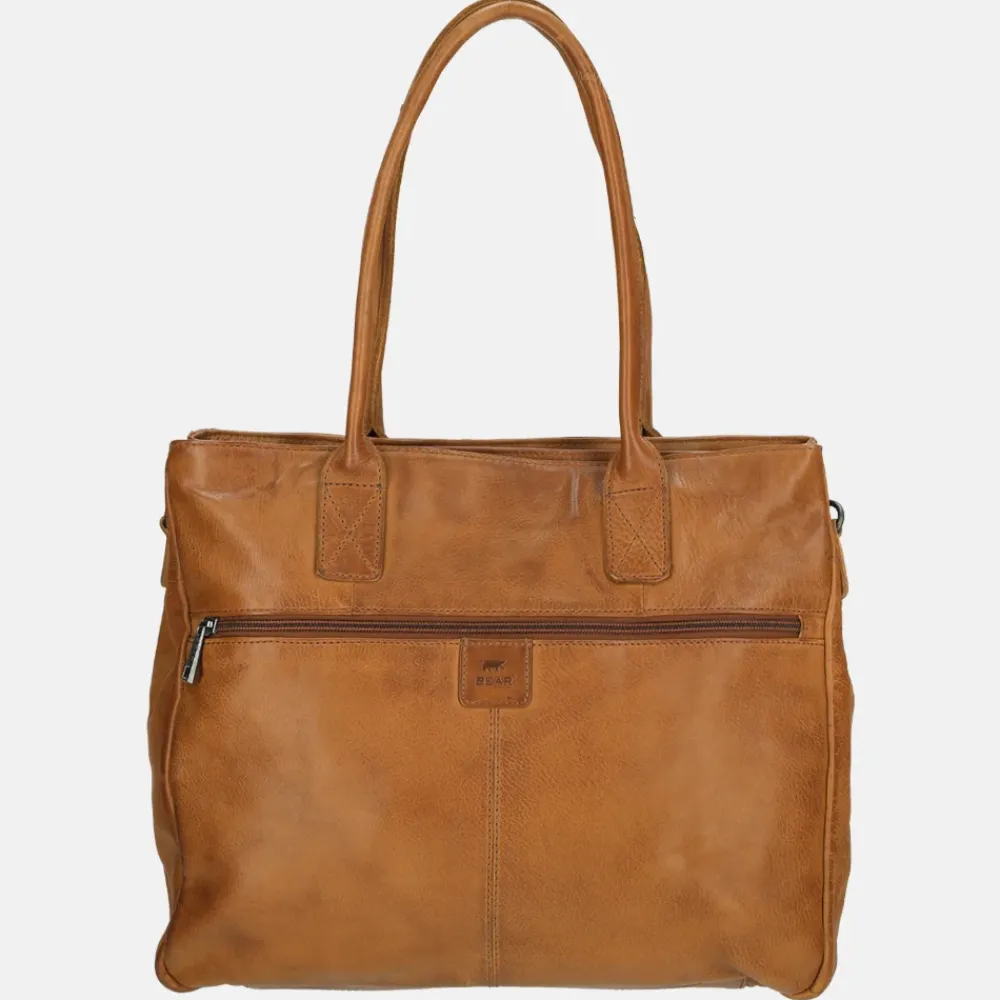 Dames Laptoptassen^Bear Design shopper 15 inch cognac