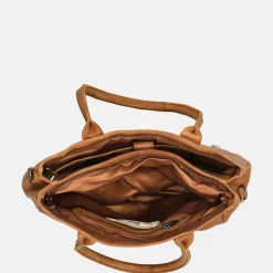Dames Laptoptassen^Bear Design shopper 15 inch cognac