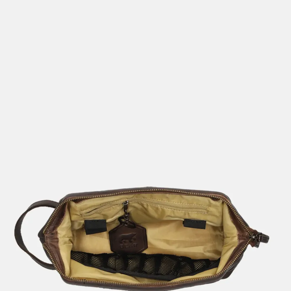 Toilettassen^Bear Design toilettas brown