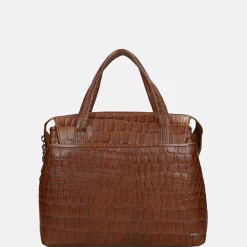 Handtassen^Berba Laguna handtas M croco cognac