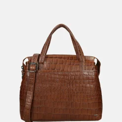 Handtassen^Berba Laguna handtas M croco cognac