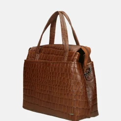Handtassen^Berba Laguna handtas M croco cognac