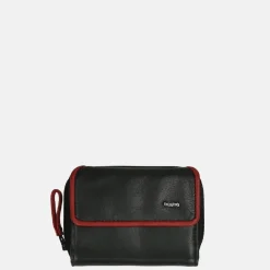 Dames Portemonnees^Berba portemonnee S zwart/rood