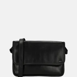 Crossbody Tassen^Berba Soft overslag crossbody tas M zwart