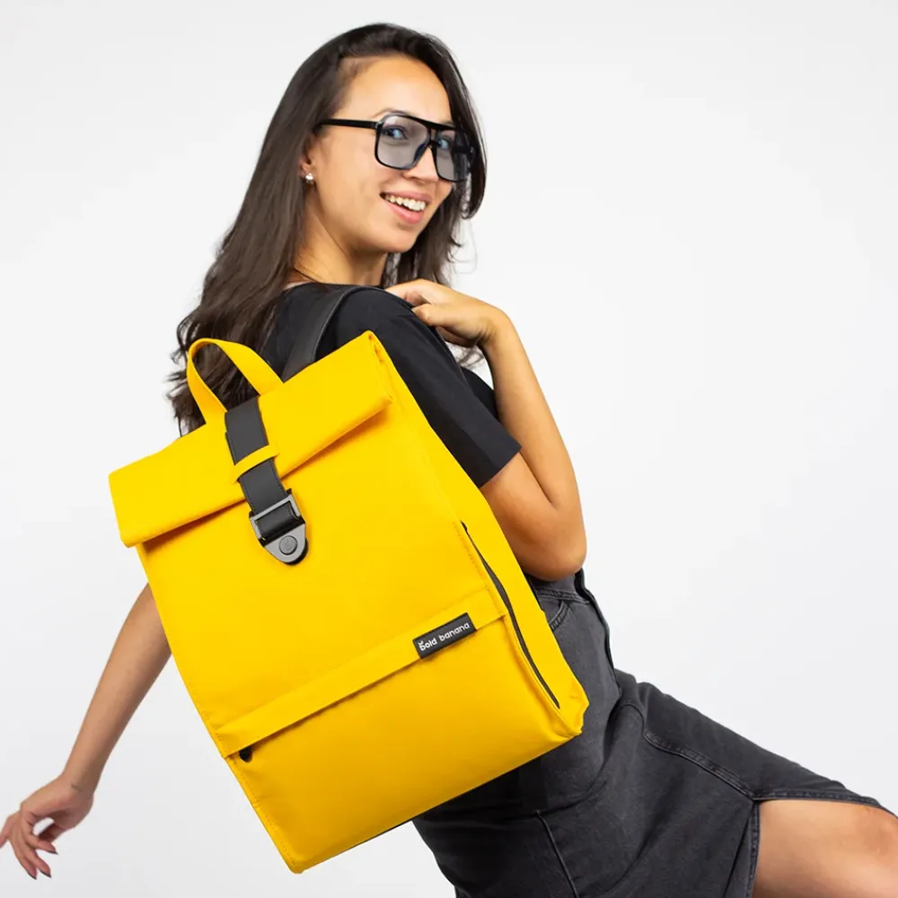 School Rugzakken | School Rugzakken^Bold Banana Roll-top rugzak 15.6 inch yellow beetle