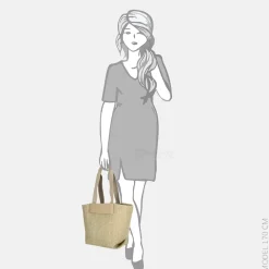 Shoppers^Calvin Klein Raffia shopper M crockery
