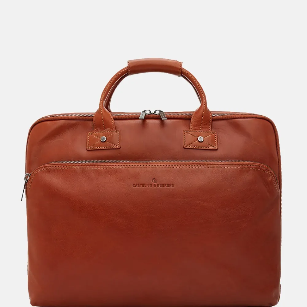Heren Laptoptassen^Castelijn en Beerens Castelijn & Beerens Firenze laptoptas 17 inch lichtbruin