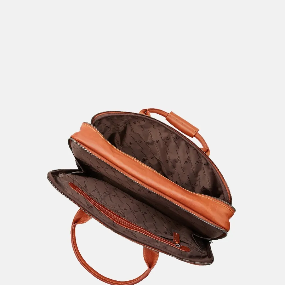 Heren Laptoptassen^Castelijn en Beerens Castelijn & Beerens Firenze laptoptas 17 inch lichtbruin