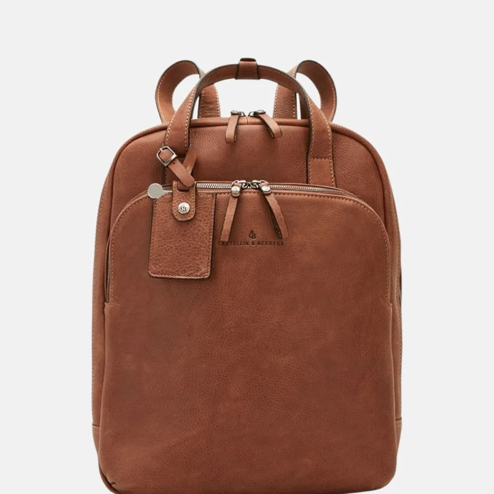 School Rugzakken | School Rugzakken^Castelijn en Beerens Castelijn & Beerens laptop rugzak Carisma 15.6 inch cognac