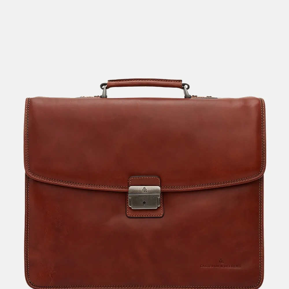 Aktetassen | Heren Laptoptassen^Castelijn en Beerens Castelijn & Beerens Verona aktetas 15.6 inch lichtbruin