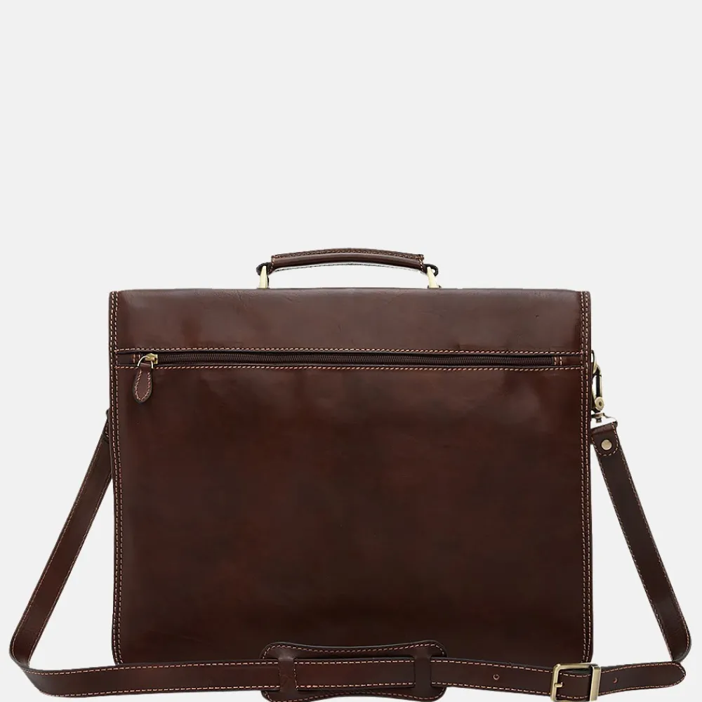 Heren Laptoptassen^Castelijn en Beerens Castelijn & Beerens Verona aktetas 15.6 inch mocca