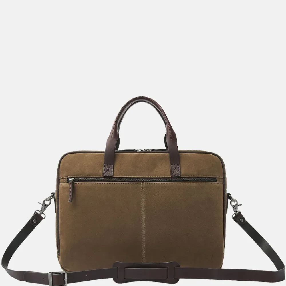 Heren Laptoptassen^Castelijn en Beerens Nubuck laptoptas 15 inch taupe
