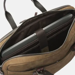 Heren Laptoptassen^Castelijn en Beerens Nubuck laptoptas 15 inch taupe