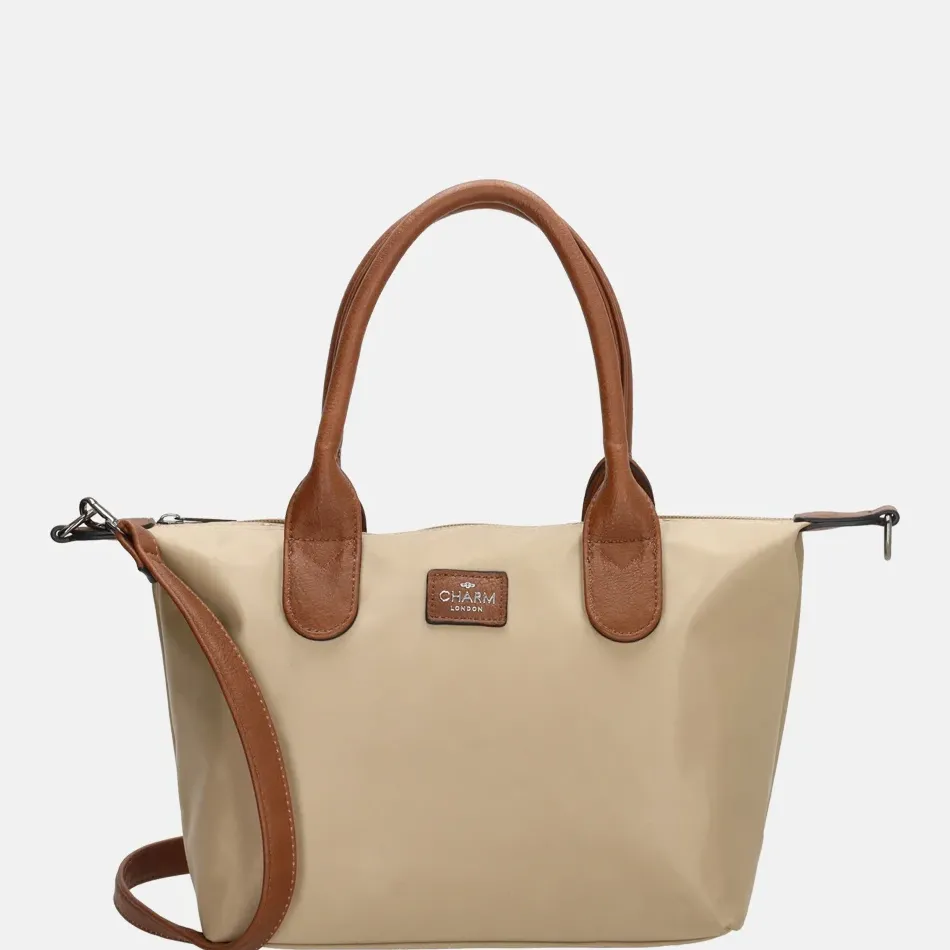 Handtassen^Charm London Buckingham handtas S zand