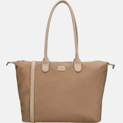 Dames Laptoptassen^Charm London Buckingham Mono shopper met 15.6 inch laptopvak L lichttaupe