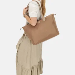 Dames Laptoptassen^Charm London Buckingham Mono shopper met 15.6 inch laptopvak L lichttaupe
