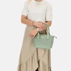 Handtassen^Charm London Buckingham Mono handtas lichtgroen