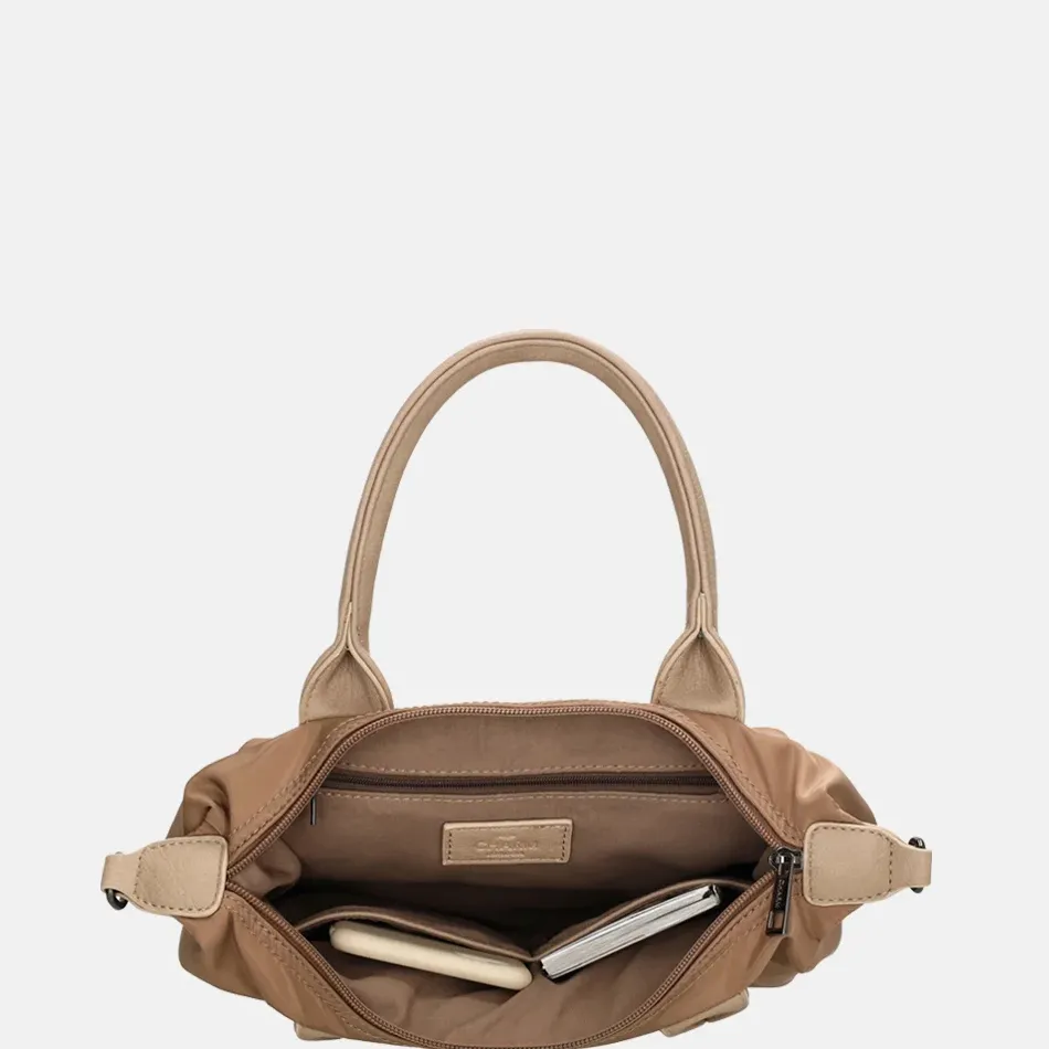 Handtassen^Charm London Buckingham Mono handtas lichttaupe
