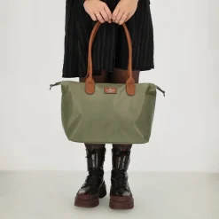 Shoppers^Charm London Buckingham shopper L olijfgroen