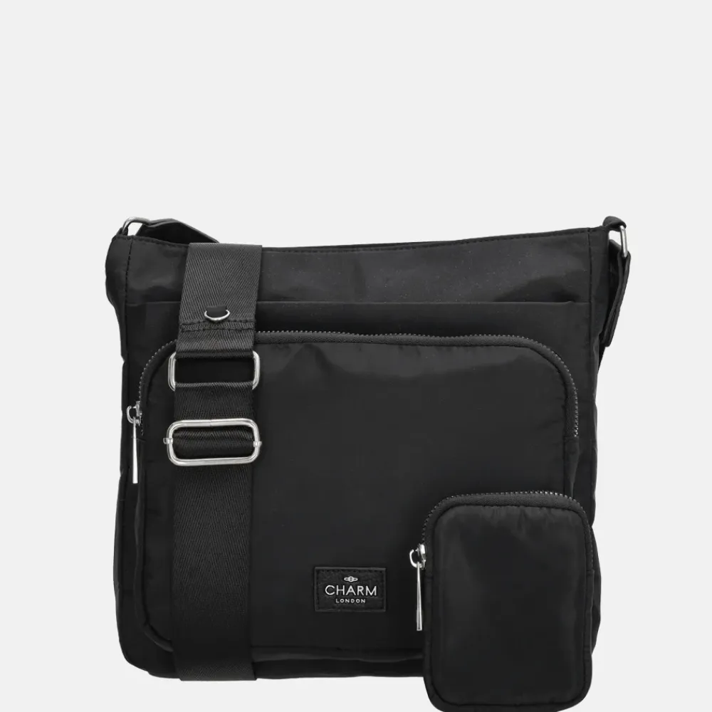 Crossbody Tassen^Charm London crossbody tas zwart