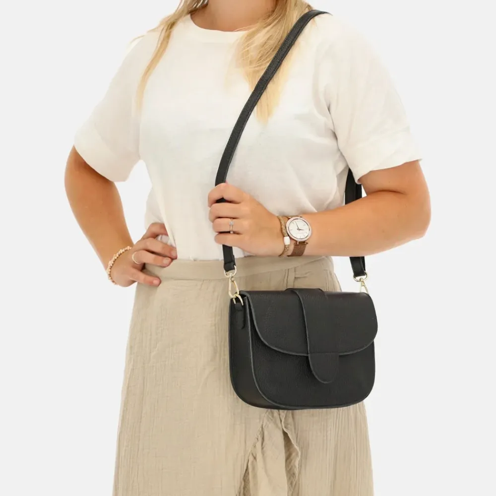 Crossbody Tassen^Charm London crossbody tas zwart