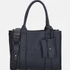 Shoppers^Charm London Debossed shopper M blauw