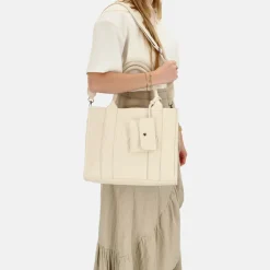 Shoppers^Charm London Debossed shopper M off white