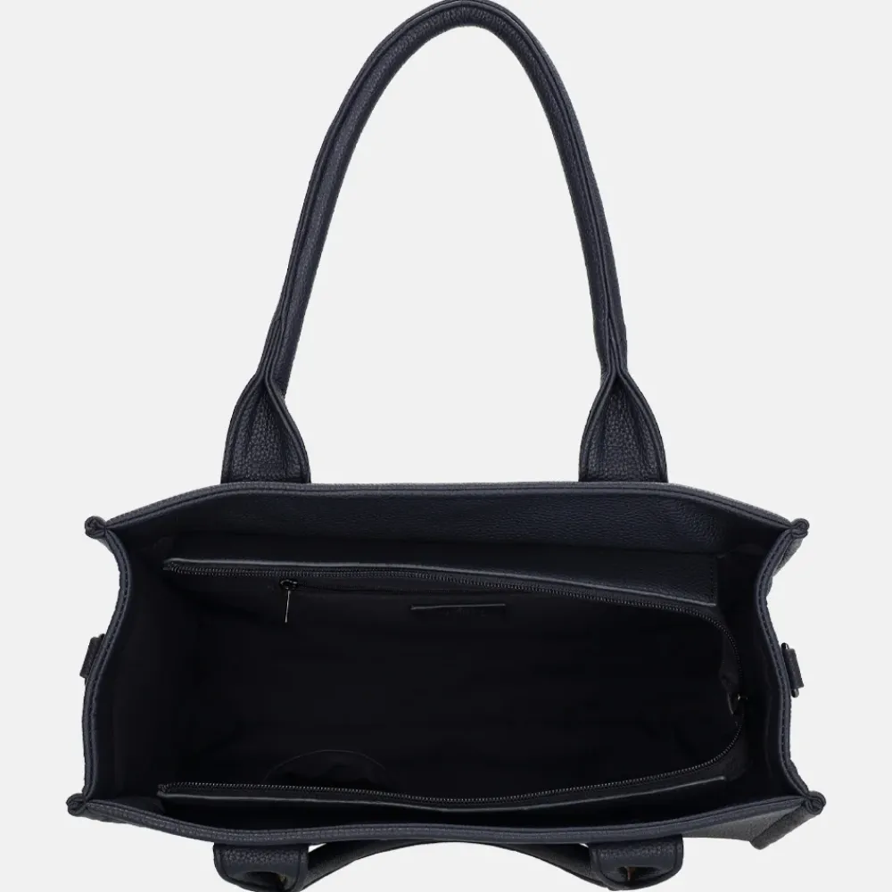 Shoppers^Charm London Debossed shopper M blauw