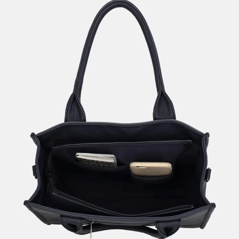 Shoppers^Charm London Debossed shopper M blauw