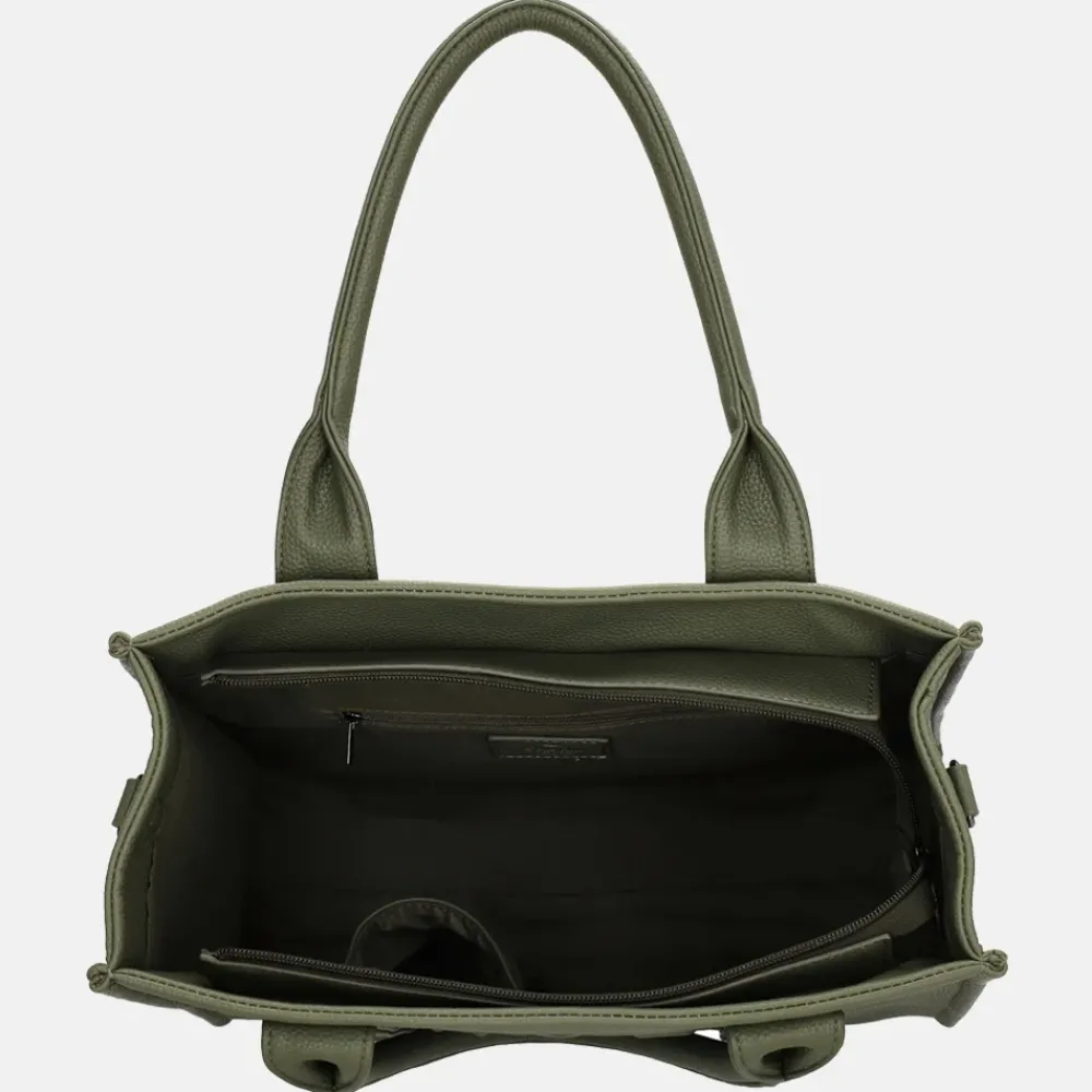 Shoppers^Charm London Debossed shopper M natuur groen