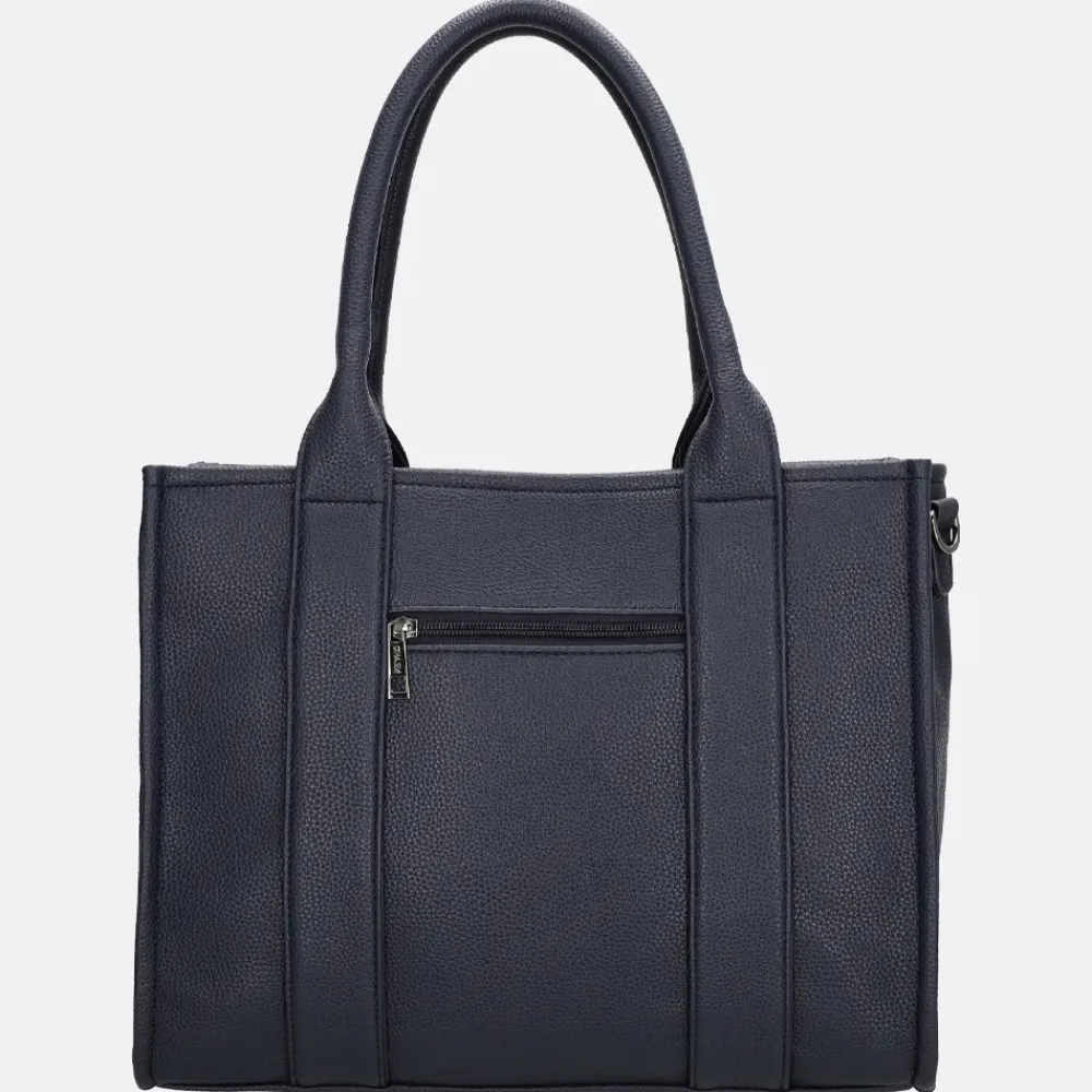 Shoppers^Charm London Debossed shopper M blauw