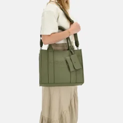 Shoppers^Charm London Debossed shopper M natuur groen