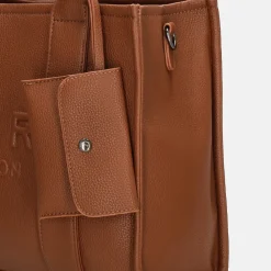 Shoppers^Charm London Debossed shopper M bruin