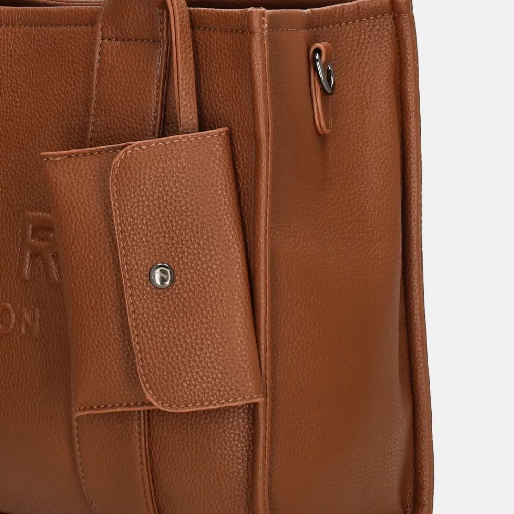 Shoppers^Charm London Debossed shopper M bruin